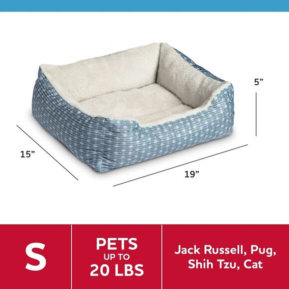 Vibrant Life Cuddler Small Dog or Cat Bed, Blue 19" x 15" - Picture 2 of 5